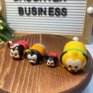 Disney Tsum Tsum Mickey and Pluto Figurines - Red, Yellow, Black